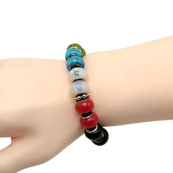 Premier Designs SALVATION Multi-colored Beaded Bracelet Toggle NWOT - Picture 4 of 16